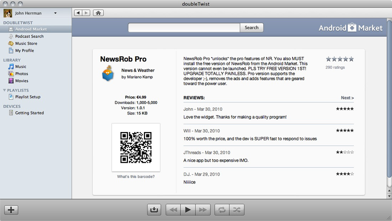 Illustration for article titled DoubleTwist Gives the Android App Market a Desktop Interface